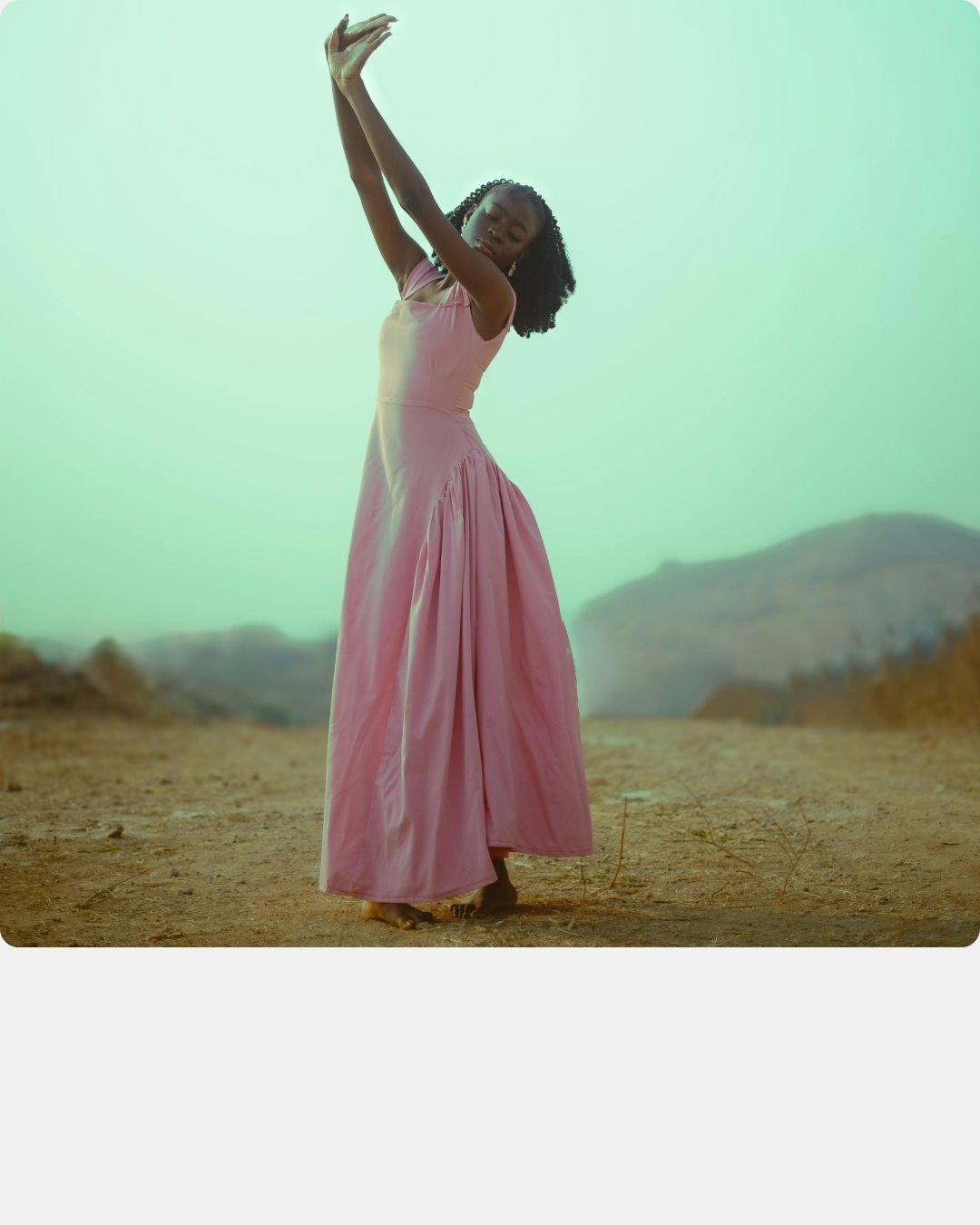 Dancer moving outdoors